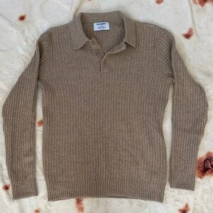 Old Navy Brown Textured Polo Sweater